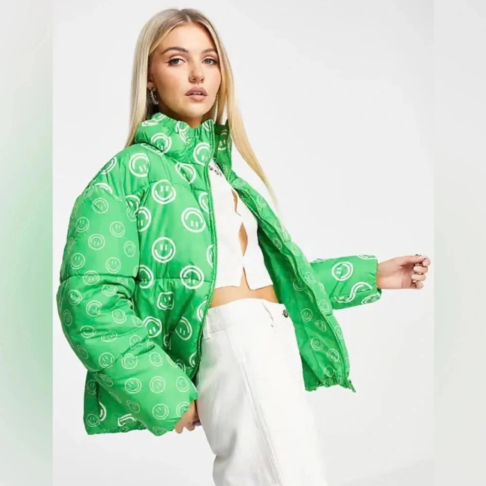 Native Youth Smile Print Jacket Size Large Green Sold Out